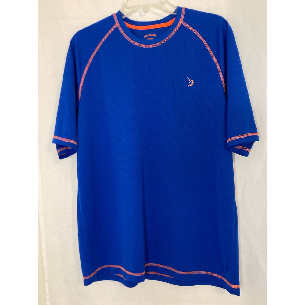 Reel Legends Men's Fishing T-Shirt Short Sleeve Crew Neck Blue Orange